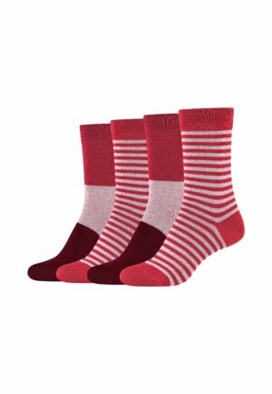 CAMANO Socken ca-soft stripes 4er Pack rose wine