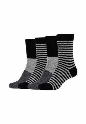 CAMANO Socken ca-soft stripes 4er Pack black