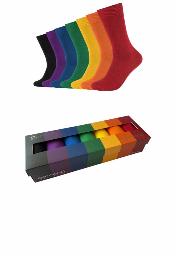 CAMANO Socken comfort 7er Pack in der Geschenk-Box rainbow