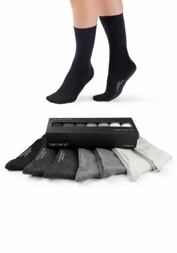 CAMANO Socken comfort 7er Pack in der Geschenk-Box dark grey mix