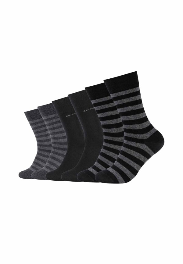 CAMANO Socken ca-soft stripes 6er Pack black