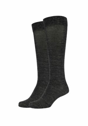 CAMANO Kniestrümpfe ca-soft Wool 2er Pack anthracite melange