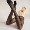 CAMANO Feinstrumpfhose mit recycled Polyester gestreift 25 DEN 1er Pack black