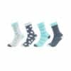 Fun Socks Socken organic cotton Christmas in Box 4er Pack light aqua