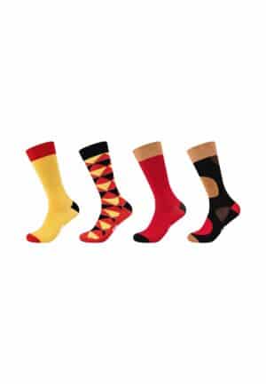 Fun Socks Socken Motifs Graphics 4er Pack super lemon