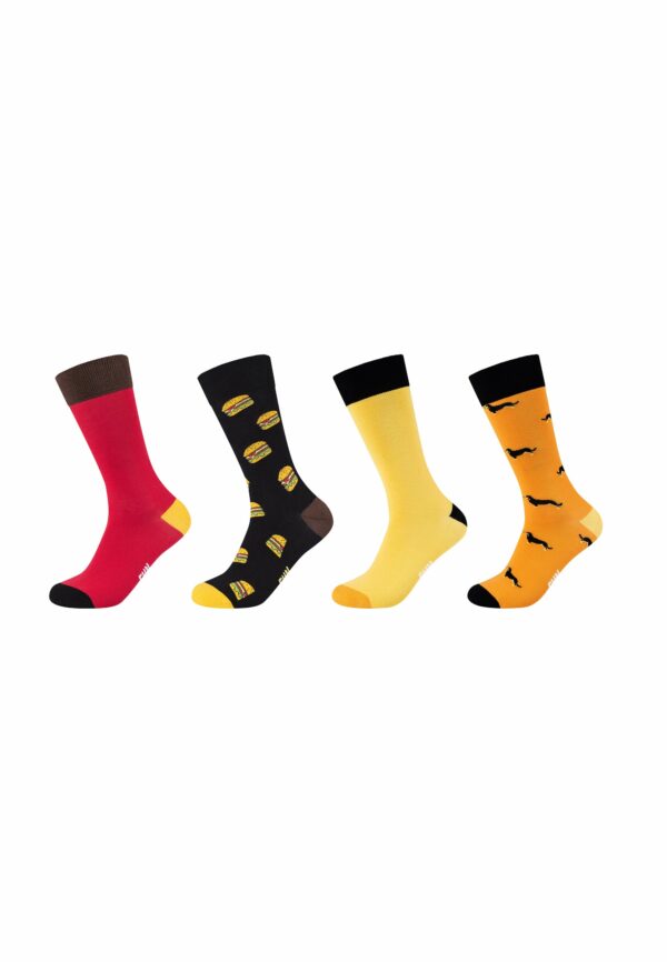Fun Socks Socken Motifs Graphics 4er Pack mineral yellow