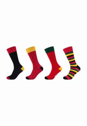 Fun Socks Socken Motifs Graphics 4er Pack aurora red