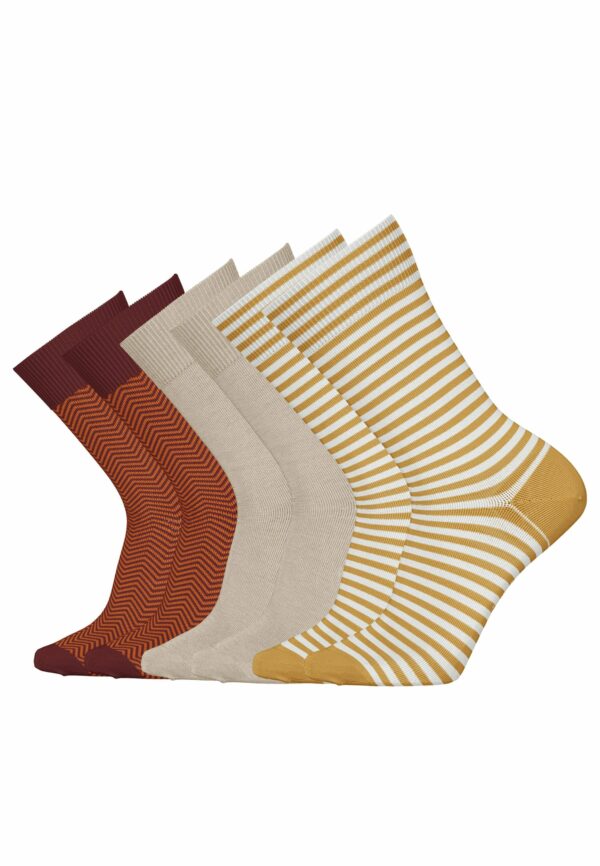 s.Oliver Socken Essentials mit Bio-Baumwolle gemustert 6er Pack ochre