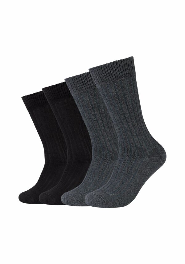 s.Oliver Ripp-Socken Essentials 4er Pack anthracite melange