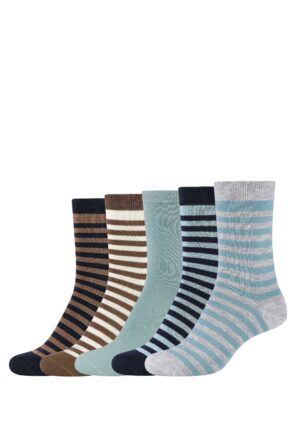 s.Oliver Socken Originals mit Bio-Baumwolle geringelt 5er Pack silver blue