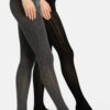 s.Oliver Zopfmuster-Strumpfhose Hygge mit Bio-Baumwolle 2er Pack anthracite melange