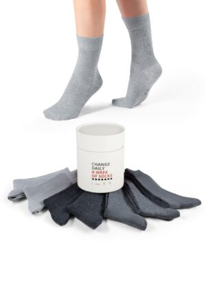 s.Oliver Socken Essentials 7er Pack in der Geschenk-Box light grey mix