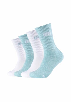 Skechers Tennis Socken Cushioned 4er Pack pastel turquoise melange