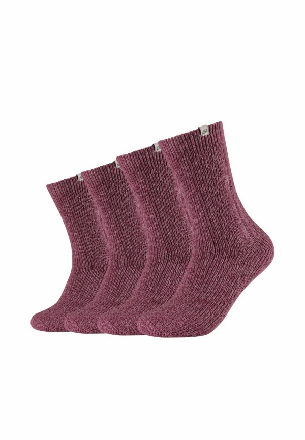 Skechers Kuschel-Socken Cozy für Damen 4er Pack maroon  mouliné