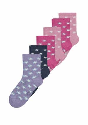 CAMANO Kinder Socken ca-soft Flowers mit Bio-Baumwolle 6er Pack lilac petal