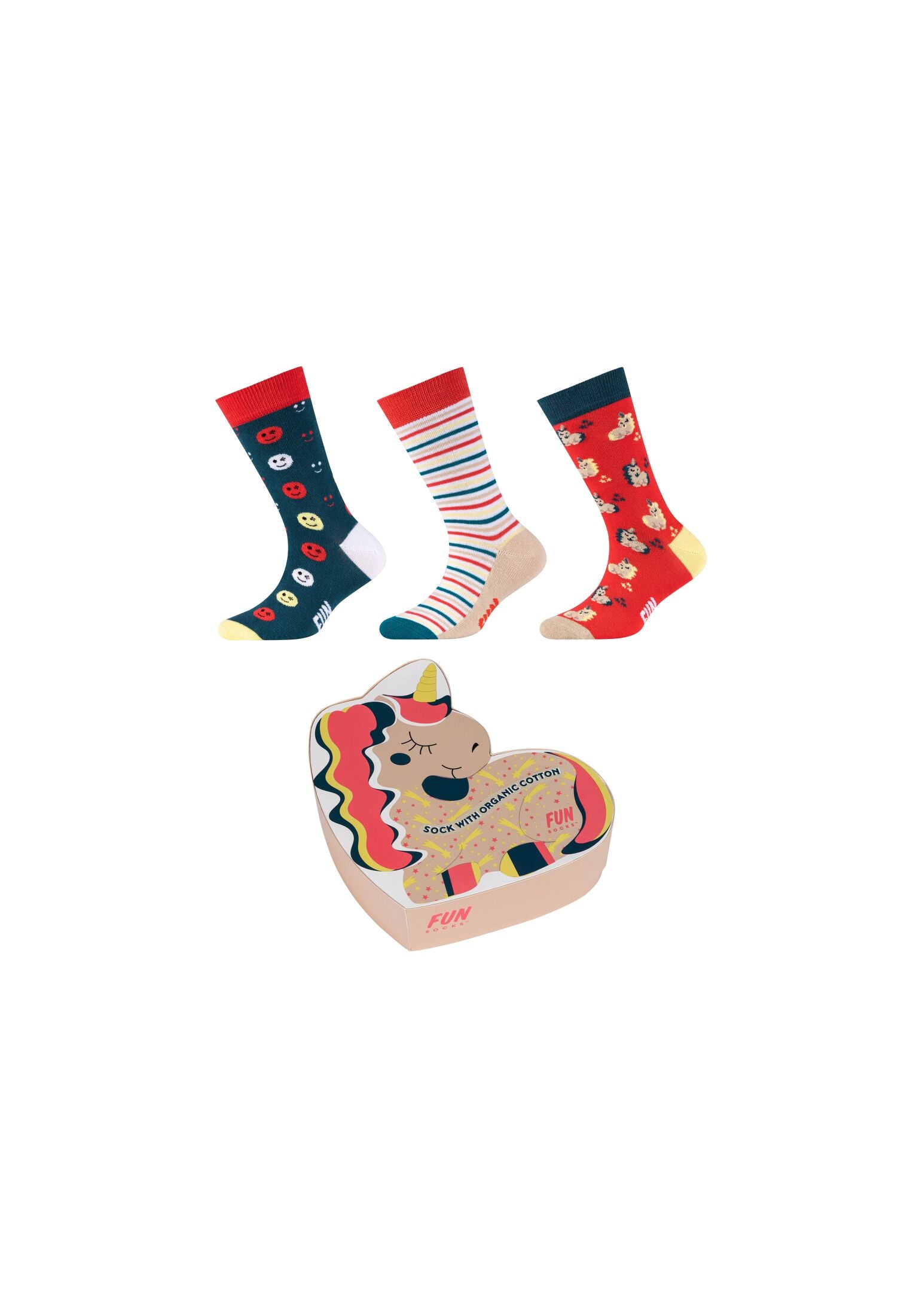 Fun Socks Kinder motifs Socken 3er Pack in Geschenkbox georgia peach kaufen  bei