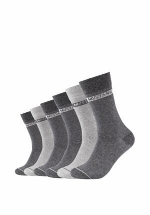 mustang Socken mit Bio-Baumwolle 6er Pack dark grey mix