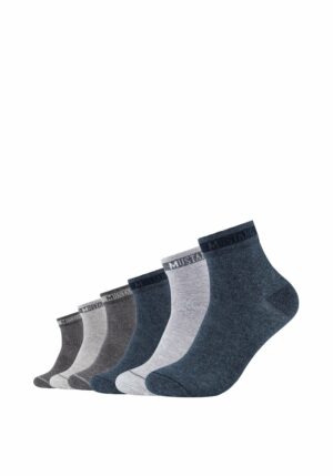 mustang Kurzsocken mit Bio-Baumwolle 6er Pack denim melange