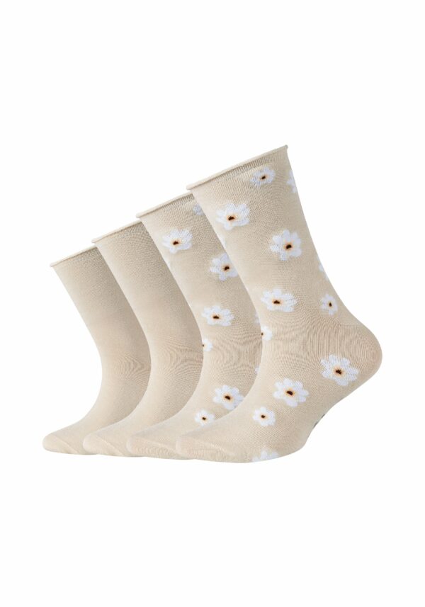 s.Oliver Kinder Socken Silky Touch Flower 4er Pack birch