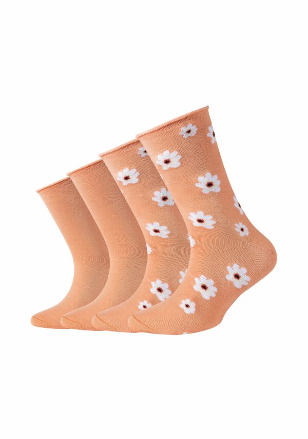s.Oliver Kinder Socken Silky Touch Flower 4er Pack peach nectar