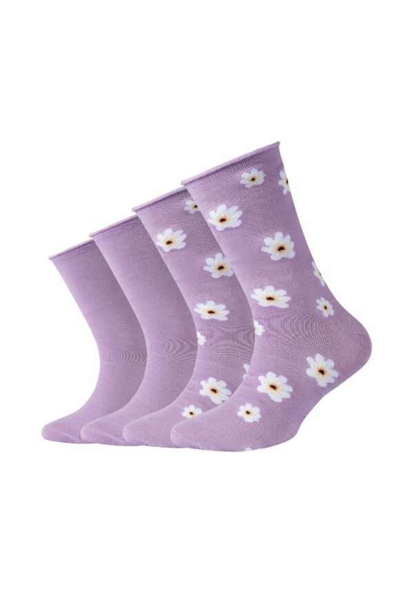 s.Oliver Kinder Socken Silky Touch Flower 4er Pack lavendula