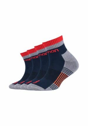 Salomon Kinder Sport Kurzsocken Cushioned 4er Pack Dress Blue/Tomato