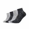 Skechers Kurzsocken Cushioned 4er Pack dark grey mix