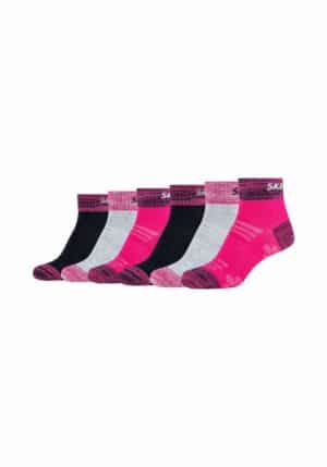 Skechers Kinder Kurzsocken Mesh Ventilation 6er Pack pink