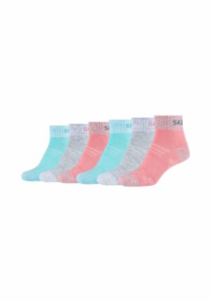 Skechers Kinder Kurzsocken Mesh Ventilation 6er Pack flamingo