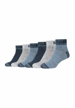 Skechers Kinder Kurzsocken Mesh Ventilation 6er Pack stone melange